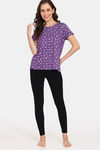 Rosaline Mystic Town Knit Cotton Top (Pack of 2) - Purple Yellow — thumbnail 10